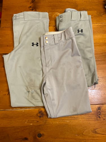 3 pairs Gray Youth Men's Used XL Under Armour Game Pants