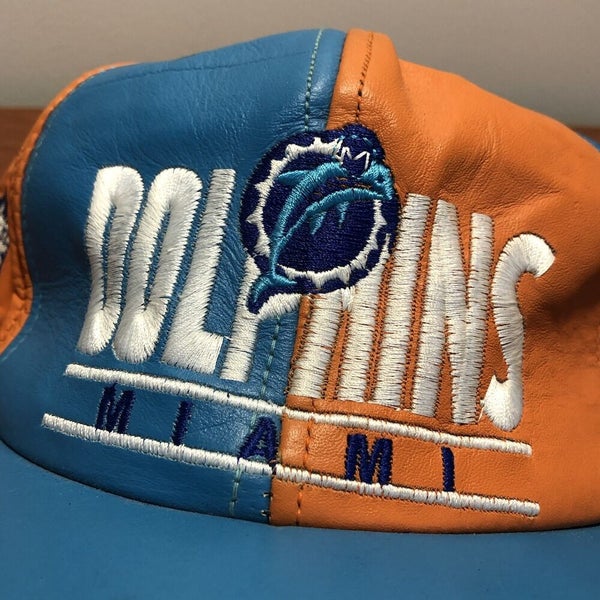 Vintage 90s Miami Dolphins Snapback Hat AJD Blue Orange Embroidered NFL  Football |