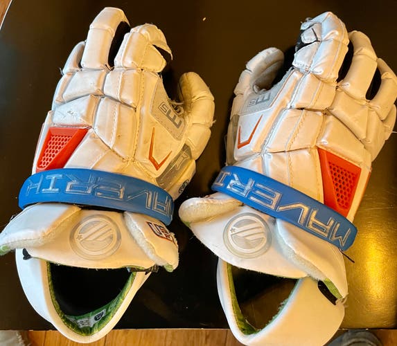 Used Player's Maverik M5 Lacrosse Gloves 12" - Team Ten #13