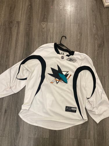 San Jose Sharks goalie cut practice jersey reebok.