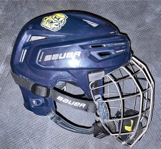 Navy Michigan Wolverines Bauer Re-Akt 150 Hockey Helmet Medium Pro Stock