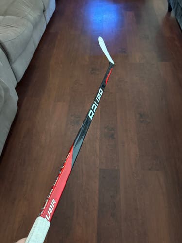 Used Intermediate Left Hand Custom Red Bauer Nexus Sync Hockey Stick Mid Pattern Pro Stock