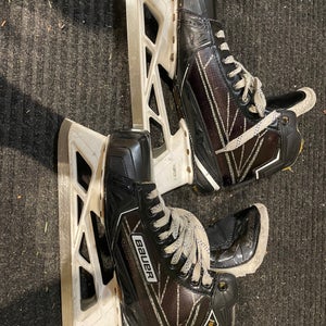 Senior Used Bauer Supreme 1S Hockey Goalie Skates Regular Width Pro Stock Size 9