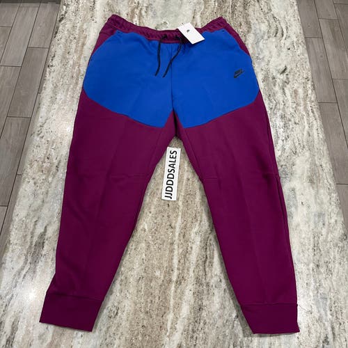 Nike Tech Fleece Pants Joggers Slim Fit Sangria Blue CU4495-610 Men’s Size 2XL NWT