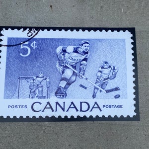 1956 Canada Hockey Stamp Poster 48"x36" in Diameter
