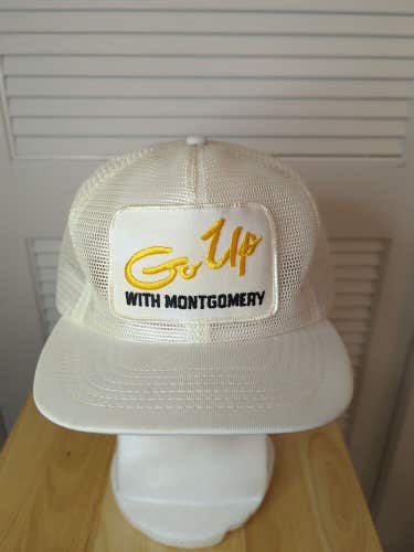Vintage Gold Up With Montgomery All mesh Snapback Patch Hat XL