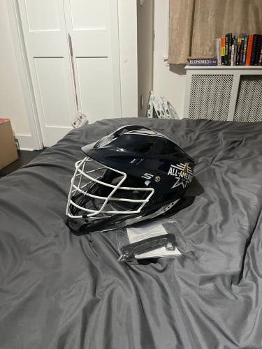 NEW All - American Cascade S (Navy blue, White Facemask) Lacrosse Helmet