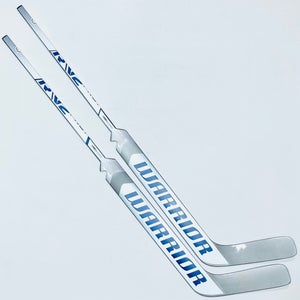 New 2 Pack Custom White/Blue Warrior Ritual V2 Pro+ Goalie Hockey Stick-29" Paddle (As Measured)