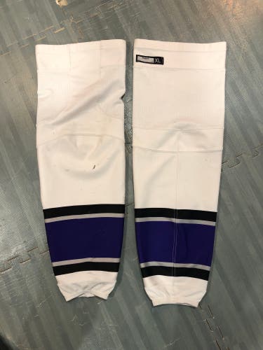 Old LA Kings White Purple Silver Used XL Reebok Reebok Edge Socks