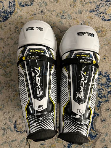 Used CCM Super Tacks Shin Pads 15 Inches Pro Stock