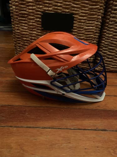 Cascade XRS Helmet - Orange & Blue Chrome Facemask ($350 Retail)