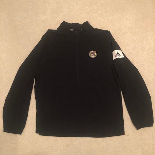 New Black Adidas Half Zip Lightweight Jacket with Hershey Bears Logo