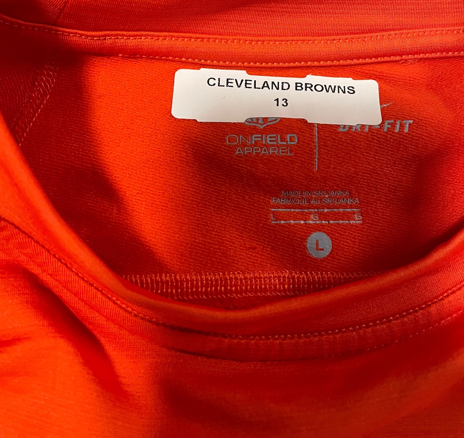 Cleveland Browns Nike Prostock Obj Sideline Shirt Sz L