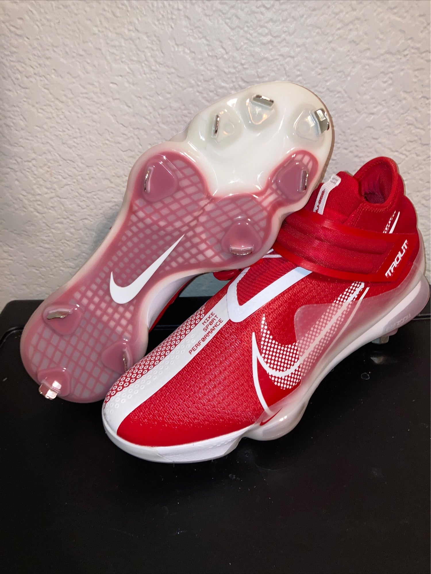 Men Nike Force Zoom Mike Trout 7 Baseball Cleats Red White CI3134-602 SZ  11.5