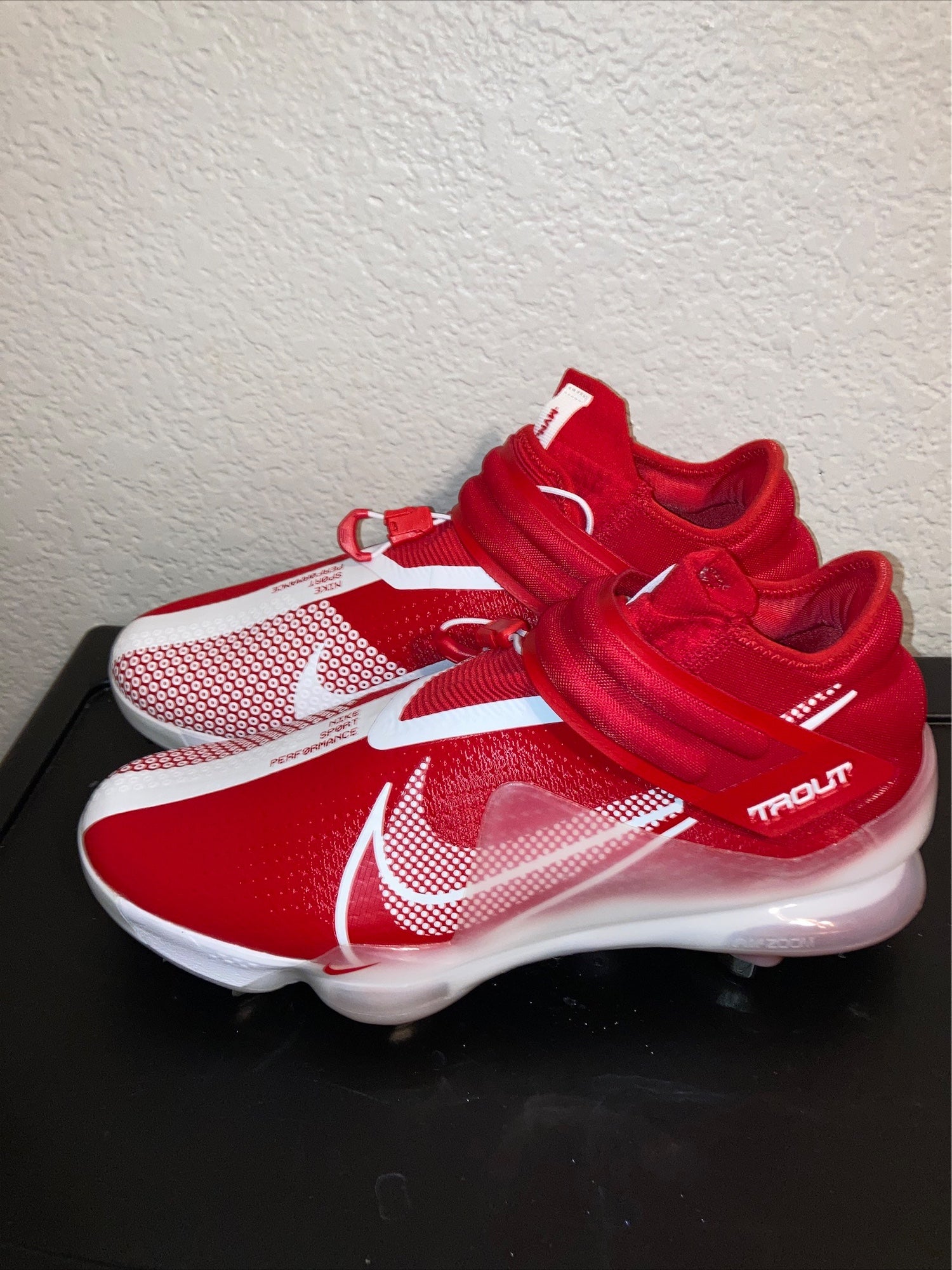 Nike Force Zoom Mike Trout 7 Red/White Baseball Cleats Size Mens 12.5  CQ7224 602