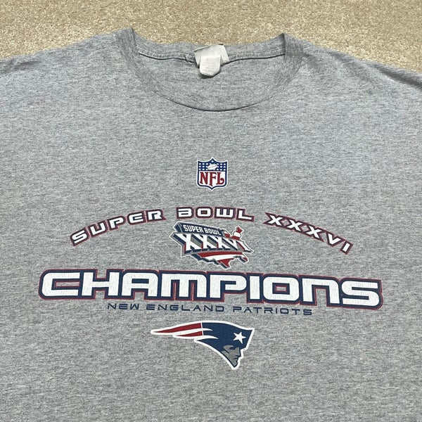 New England Patriots T Shirt Men 2XL Adult Gray NFL Football Super Bowl 36  Brady