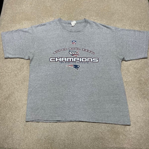 New England Patriots T Shirt Men 2XL Adult Gray NFL Football Super