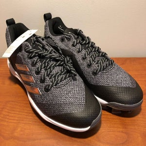 Adidas Men 7 Cleats Athletic Shoes Baseball Softball Black Spikes PowerAlley NWT