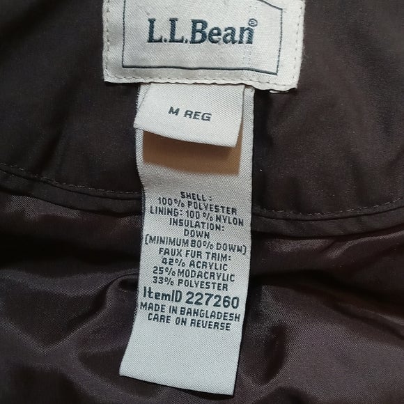 L.L.BEAN DOWNFILL STADIUM COAT WOMENS M REG PUFFER JACKET WINTER