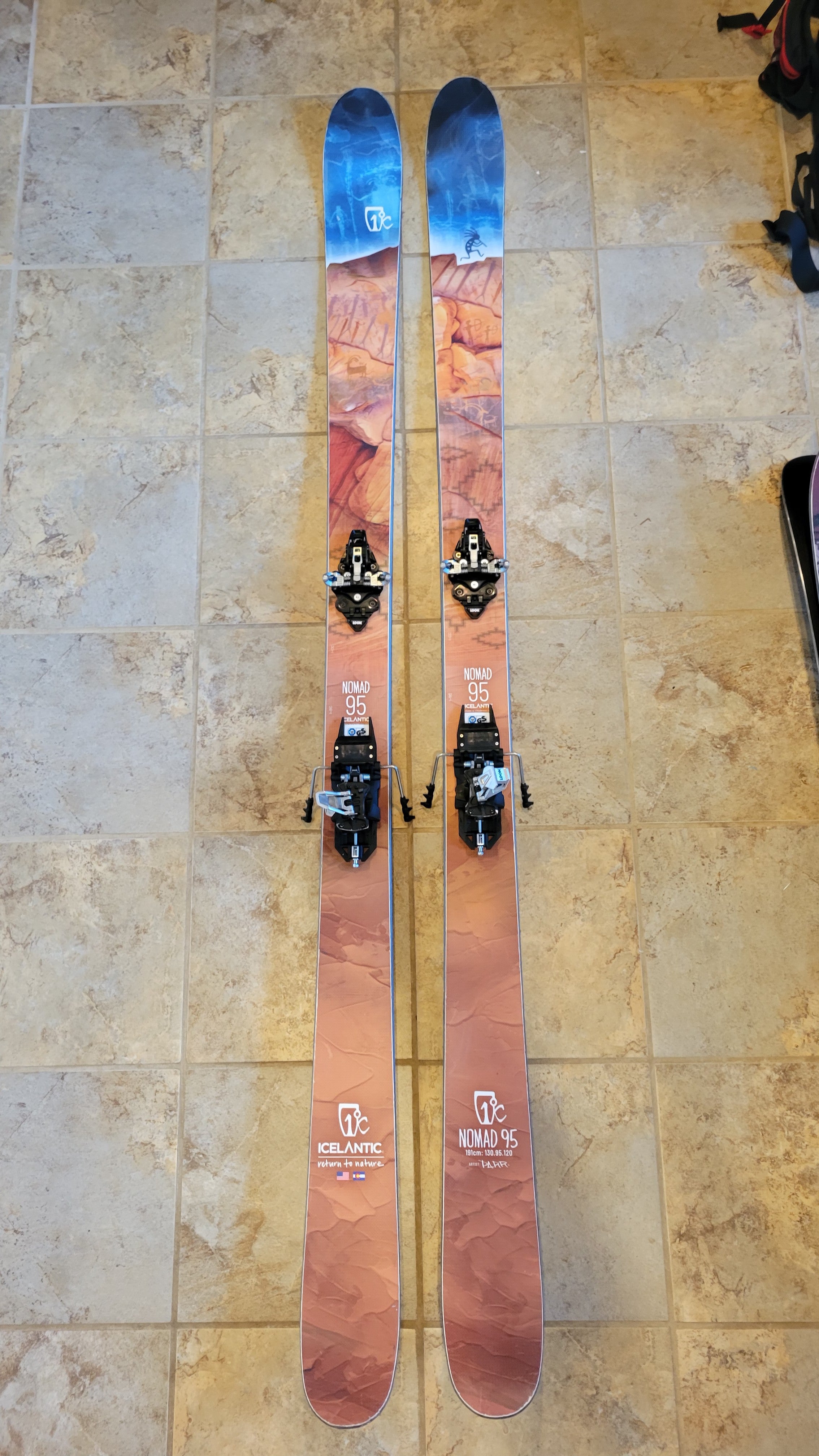 Icelantic Nomad 95 191cm Skis Dynafit/look 12 din touring Bindings