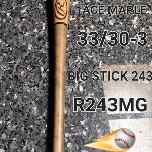 RAWLINGS ACE MAPLE BIG STICK BAT R243MG (-3) 30 oz 33"