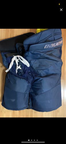 Used Navy Senior Large Bauer Supreme 2S Hockey Pants