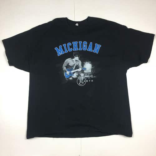 Garth Brooks Stadium Tour Michigan Black Graphic Merch T-Shirt (XXL)