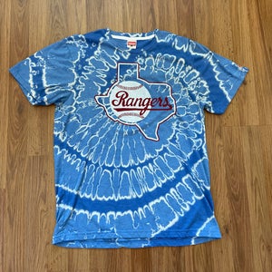 Texas Rangers MLB BASEBALL VINTAGE LOGO REVERSE TIE DYE Size Large T Shirt!