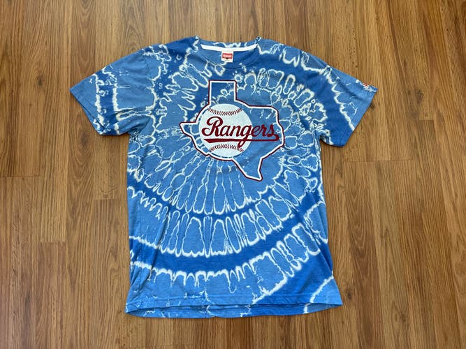 Texas Rangers MLB BASEBALL VINTAGE LOGO REVERSE TIE DYE Size Large T Shirt!