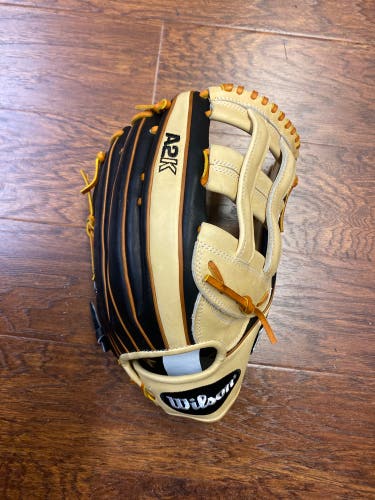 Wilson A2K 12.75” Baseball Outfielder Glove Model 1799 Tan Black