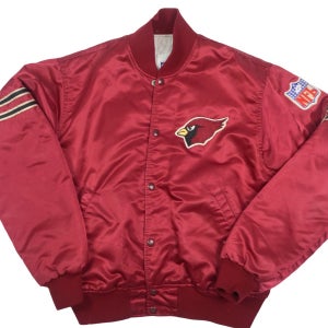 Vintage Starter Arizona Cardinals NFL satin bomber jacket. Made in the USA. Stitched graphic.