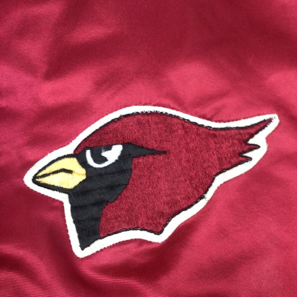 Vintage Starter Arizona Cardinals NFL satin bomber jacket. Made in the USA.  Stitched graphic.