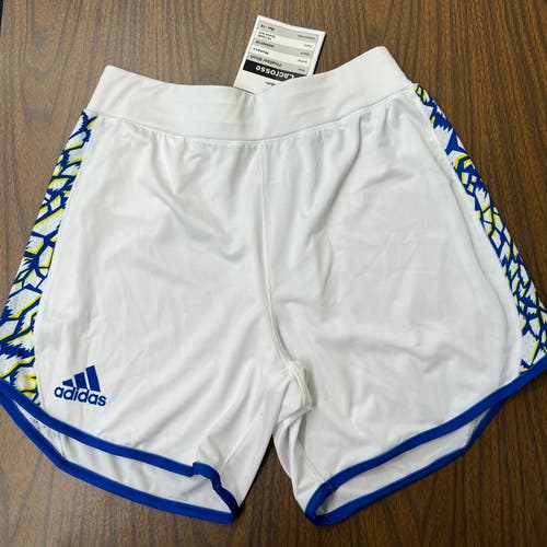 New Adidas Women's White Delaware Lacrosse Shorts -- Womens Medium