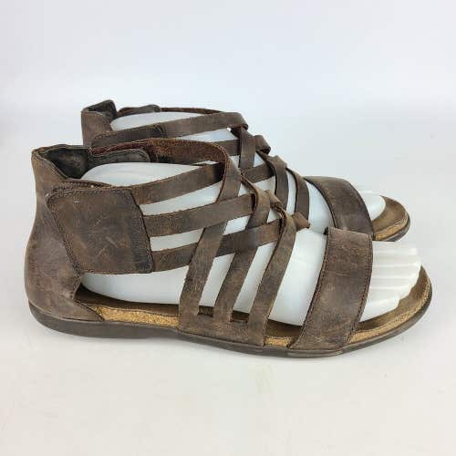 Naot Marita Strappy Sandals Women's Crazy Horse Brown Distressed Leather Sz 40/9