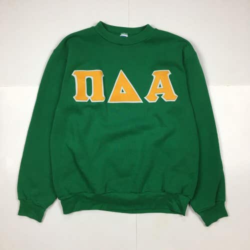 Vintage Pi Delta Alpha Russell Athletic Crewneck Sweatshirt Green/Yellow (M)