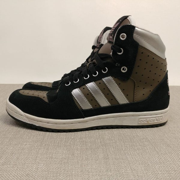 Adidas Decade Hi Womens Shoes Size 8.5 High Top Black Leather 380209 Brn SidelineSwap