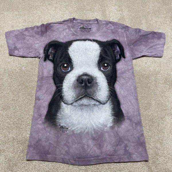 Dog Puppy T Shirt Youth Large Kids The Mountain Cute Tie Dye Pet Boston Terrier