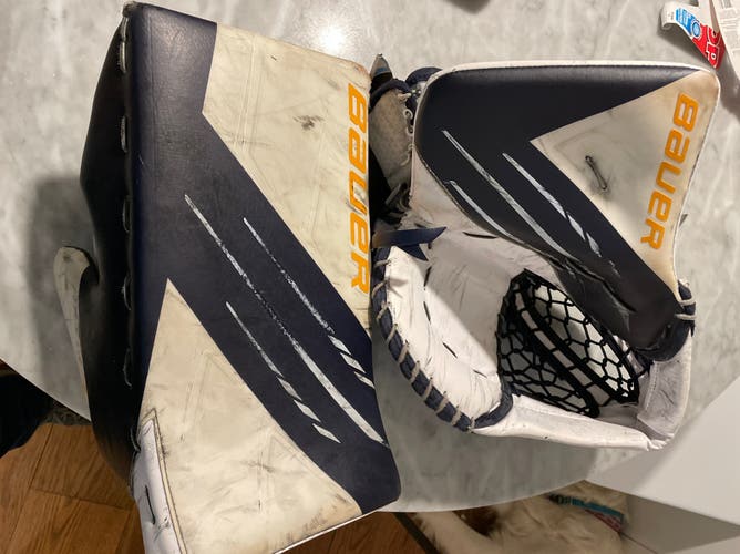 Used Pro Stock Hyperlite Goalie Glove Set