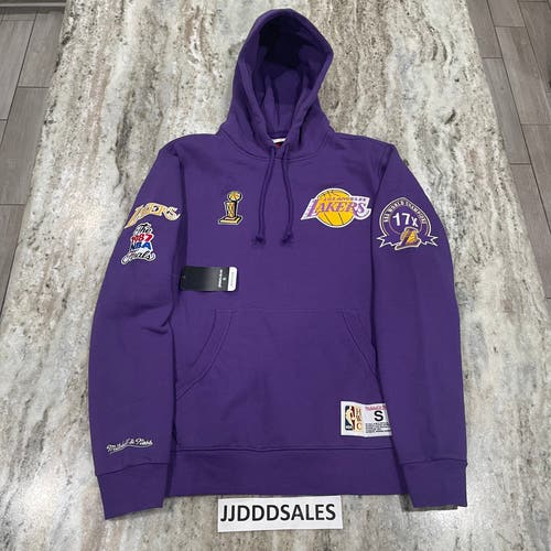 Mitchell & Ness NBA Los Angeles Lakers Champ City Purple Pullover Hoodie Men’s Small NWT