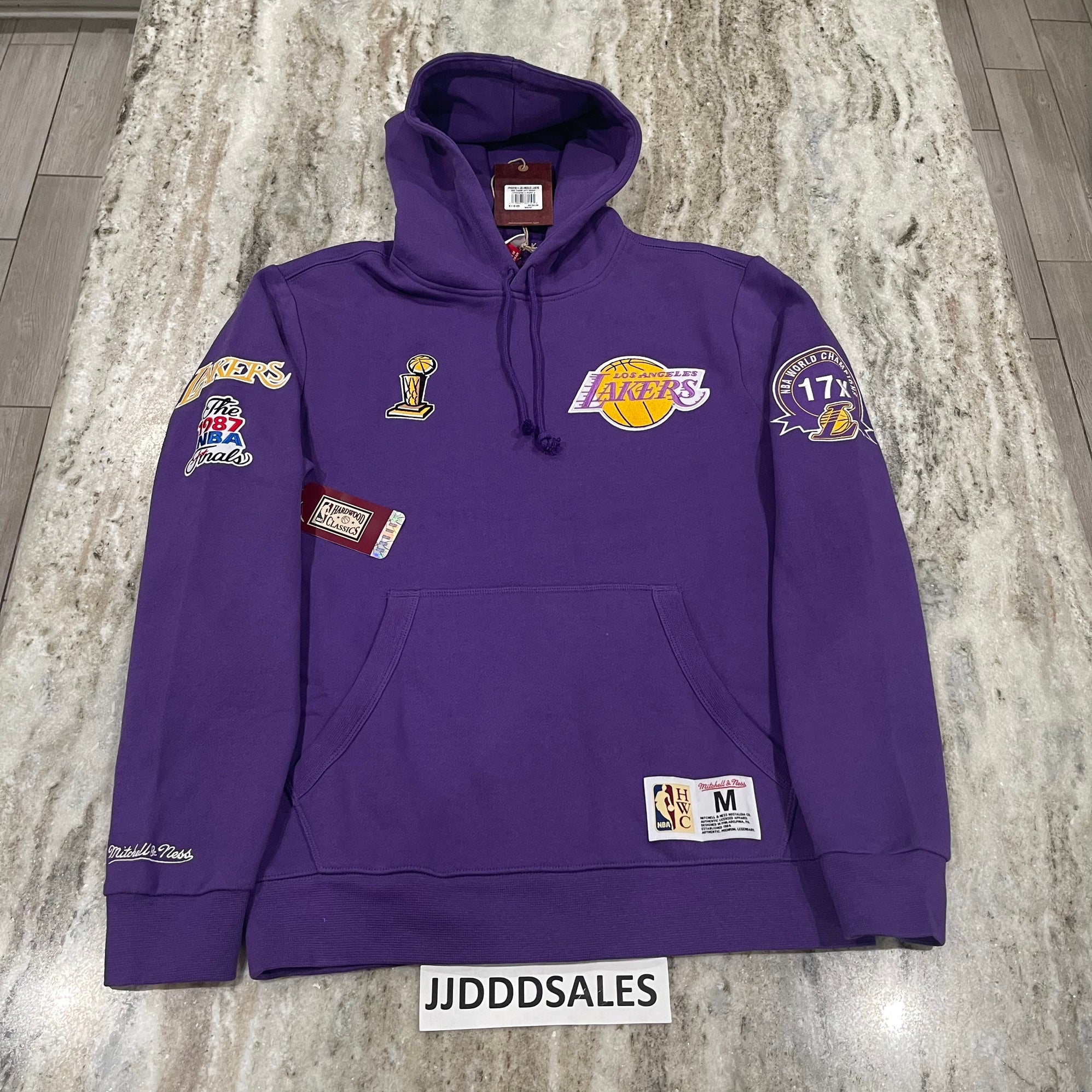 New Era Lakers Oversize Logo Hoodie, Purple / Yellow