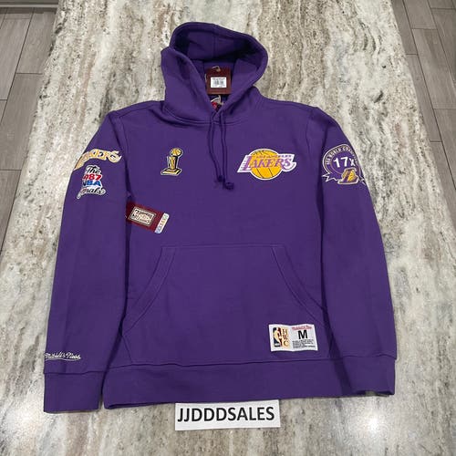 Mitchell & Ness NBA Los Angeles Lakers Champ City Purple Pullover Hoodie Men’s Medium NWT