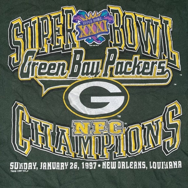 Vintage 1990s Green Bay Packers NFC Champions Super Bowl Shirt