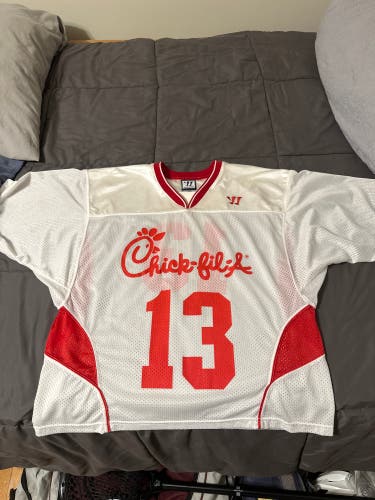White Used Large Warrior Jersey