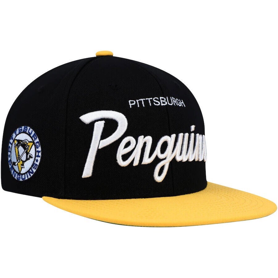 Vintage Pittsburgh Penguins Hat Cat White Black Strapback Reebok Dad NHL  Hockey
