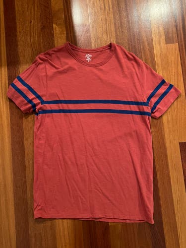 J. Crew Red Striped Knit Cotton T Shirt XL