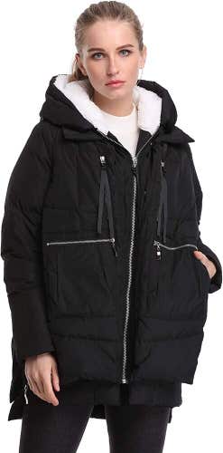 Shanghai Bund Women s Thickened Down Jacket with Hood Winter Warm Hooded Parka C
