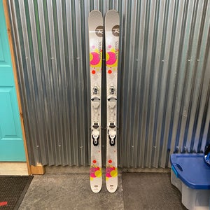 Used Unisex Rossignol Trixie 138 cm Twintip Skis With Bindings Max Din 10