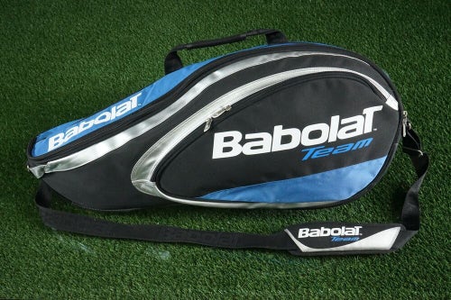 BABOLAT TEAM TENNIS RACKET RACQUET BAG W/ SHOULDER STRAP, BLUE / BLACK / SILVER
