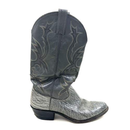 Dan Post El Paso Vintage Gray Antelope Leather Cowboy Boots Men’s Size 8