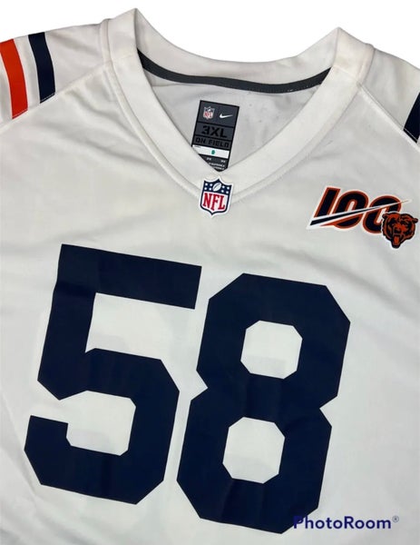 NWT Nike NFL Chicago Bears Roquan Smith Jersey White Men's 3XL 100th Season